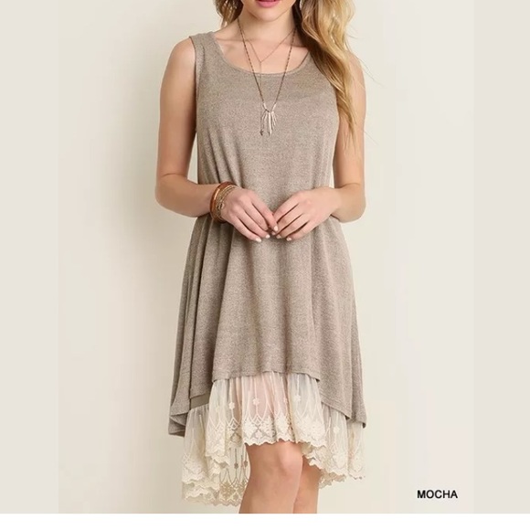 Umgee micha tank dress lace trim - Picture 1 of 2
